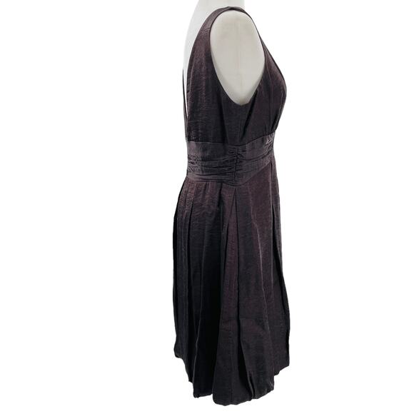 Joseph Ribkoff Brown Iridescent Sleeveless Bubble Hem Cocktail Dress Women Sz 8 - Picture 2 of 13
